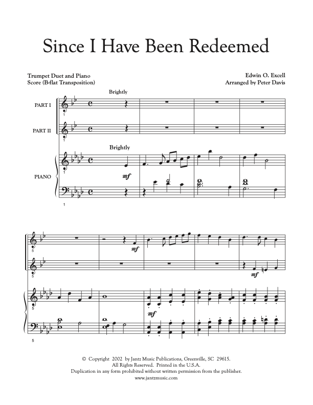 Since I Have Been Redeemed - Trumpet Duet