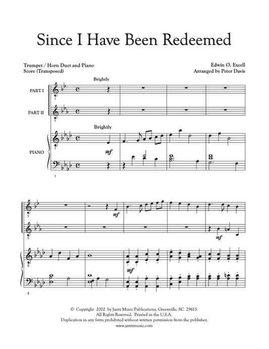 Since I Have Been Redeemed - Trumpet/Horn Duet