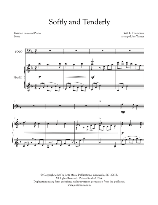 Softly and Tenderly - Bassoon Solo