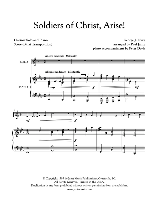 Soldiers of Christ, Arise! - Clarinet Solo