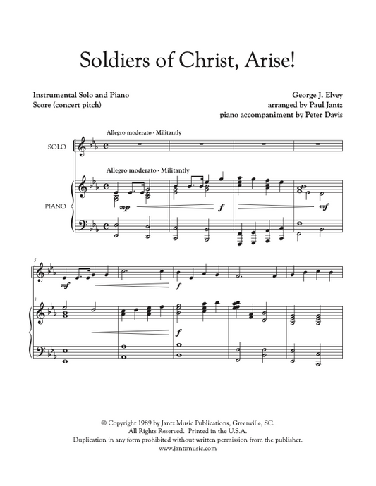 Soldiers of Christ, Arise! - Combined Set of All Solo Instrument Options
