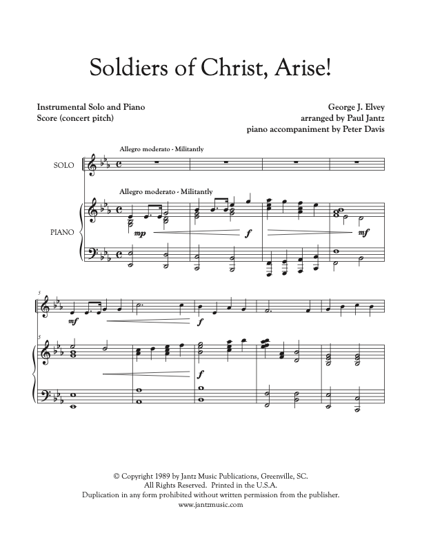 Soldiers of Christ, Arise! - Combined Set of All Solo Instrument Options