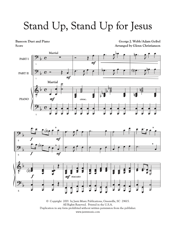 Stand Up, Stand Up for Jesus - Bassoon Duet