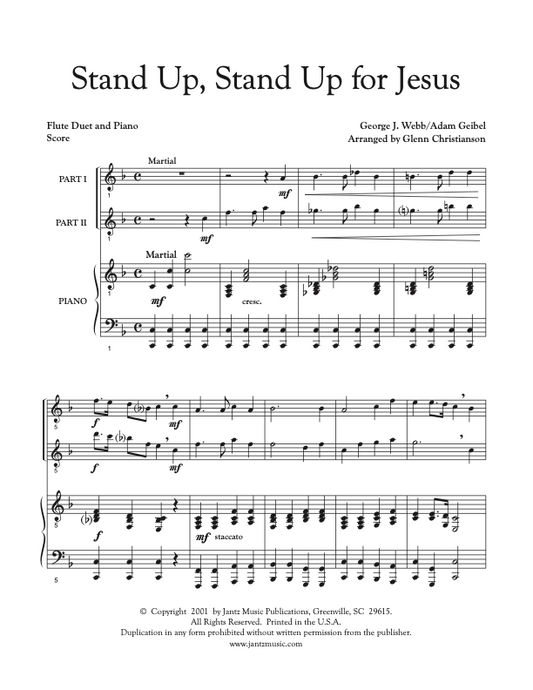 Stand Up, Stand Up for Jesus - Flute Duet