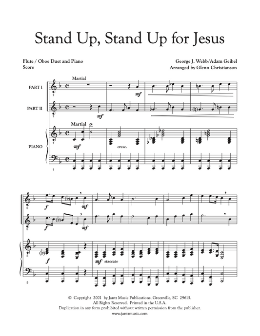 Stand Up, Stand Up for Jesus - Flute/Oboe Duet