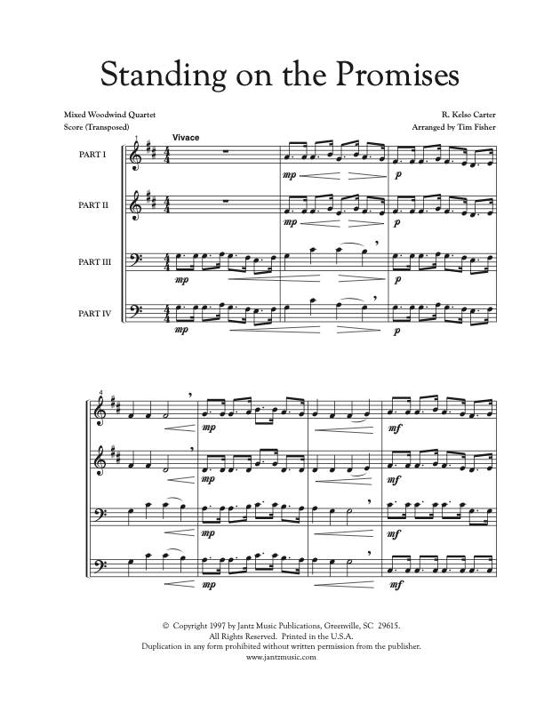 Standing on the Promises - Mixed Woodwind Quartet