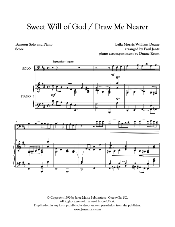 Sweet Will of God/Draw Me Nearer - Bassoon Solo
