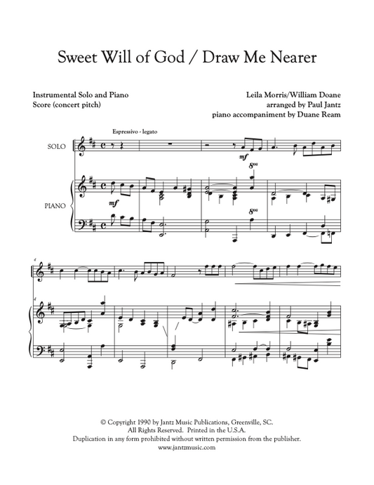 Sweet Will of God/Draw Me Nearer - Combined Set of All Solo Instrument Options