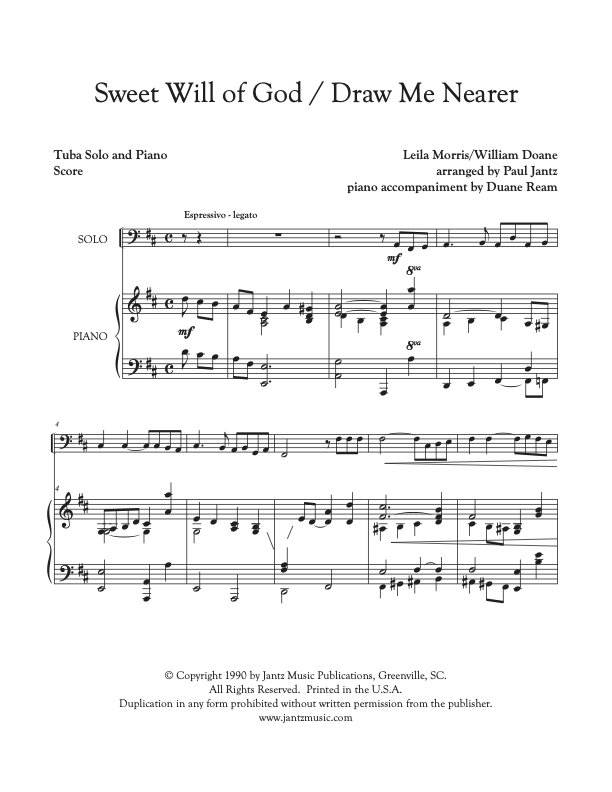 Sweet Will of God/Draw Me Nearer - Tuba Solo