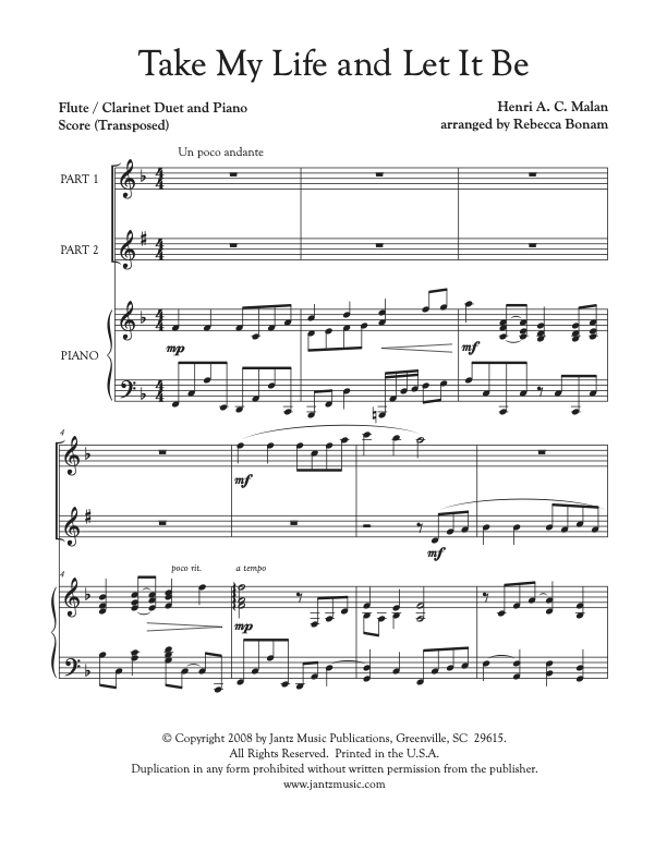 Take My Life, and Let It Be - Flute/Clarinet Duet