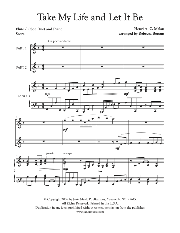 Take My Life, and Let It Be - Flute/Oboe Duet