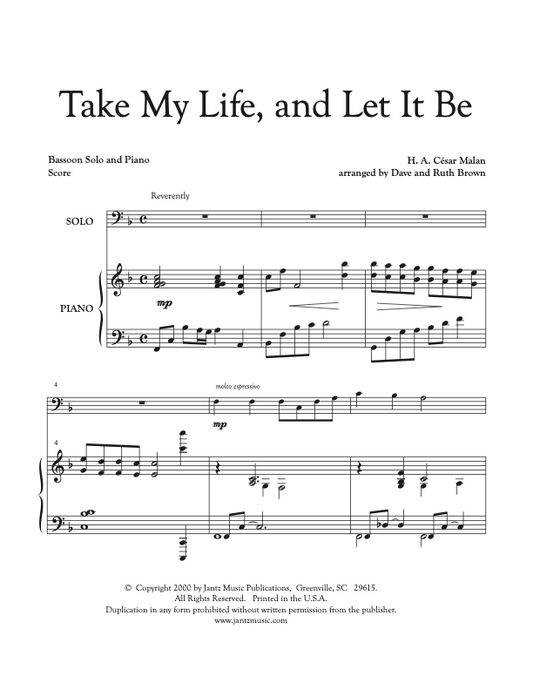 Take My Life, and Let It Be - Bassoon Solo
