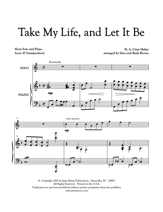 Take My Life, and Let It Be - Horn Solo