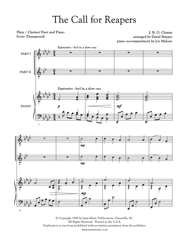 The Call for Reapers - Flute/Clarinet Duet