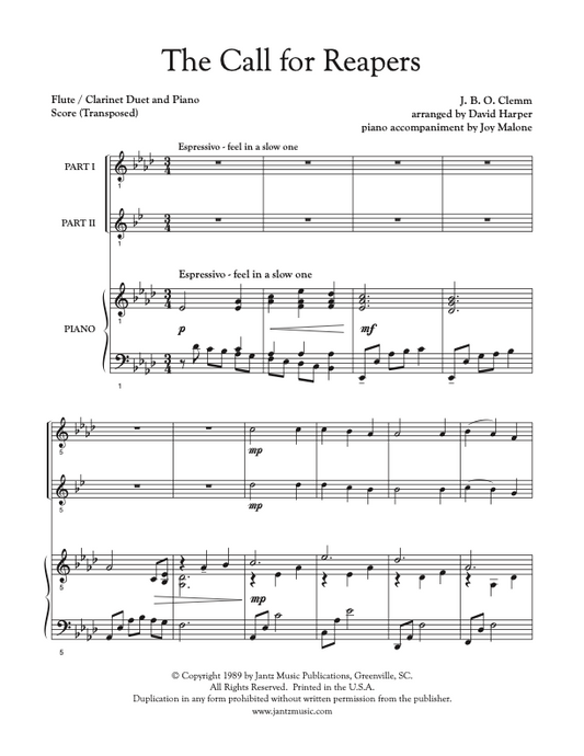 The Call for Reapers - Flute/Clarinet Duet