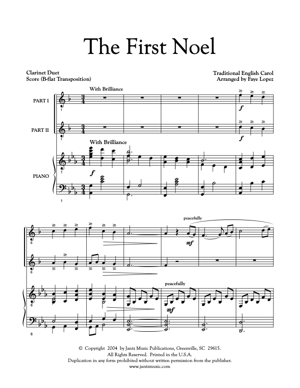 The First Noel - Clarinet Duet