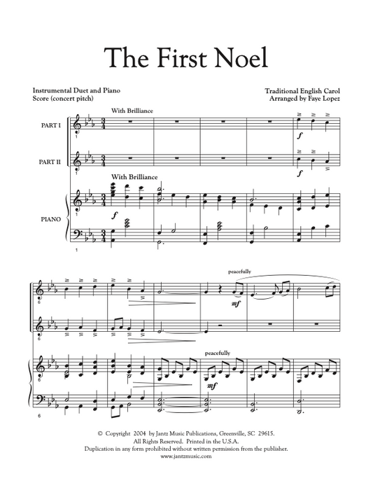 The First Noel - Combined Set of All Duet Instrument Options