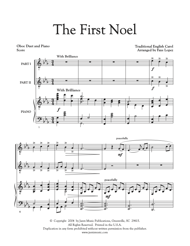 The First Noel - Oboe Duet