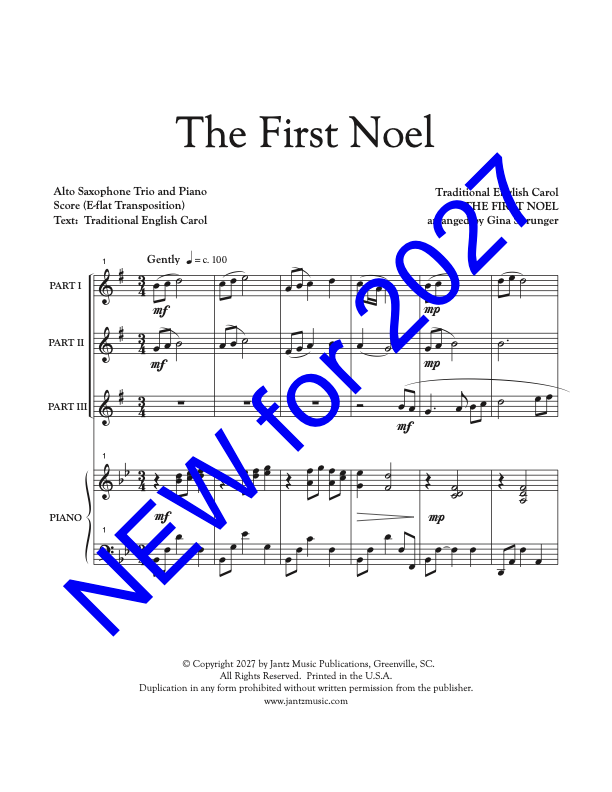 The First Noel - Alto Saxophone Trio