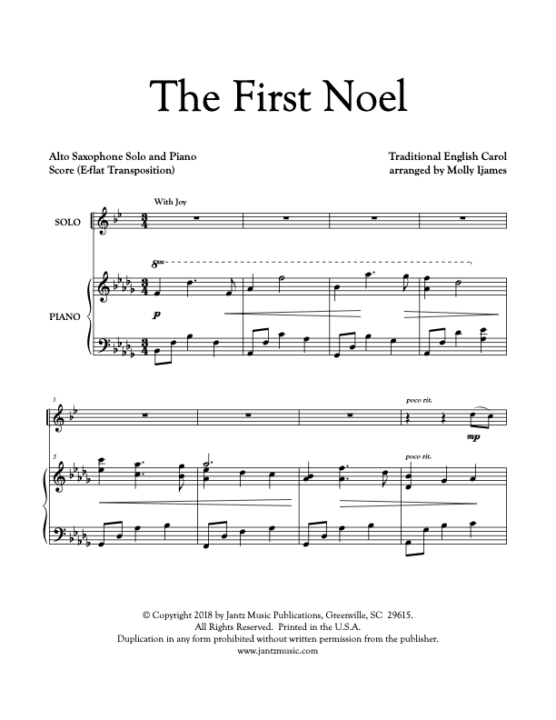 The First Noel - Alto Saxophone Solo