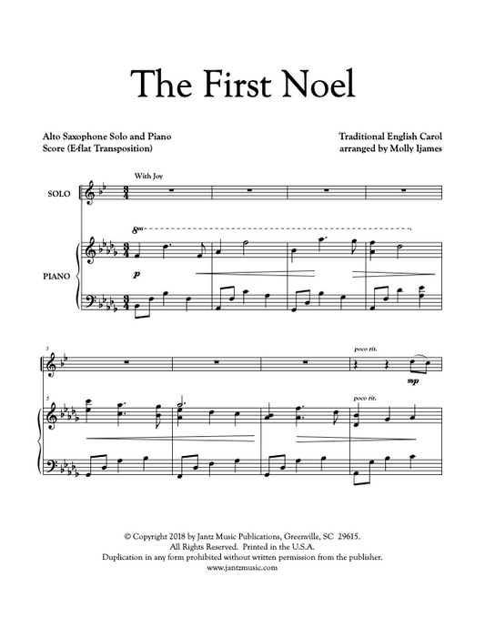 The First Noel - Alto Saxophone Solo