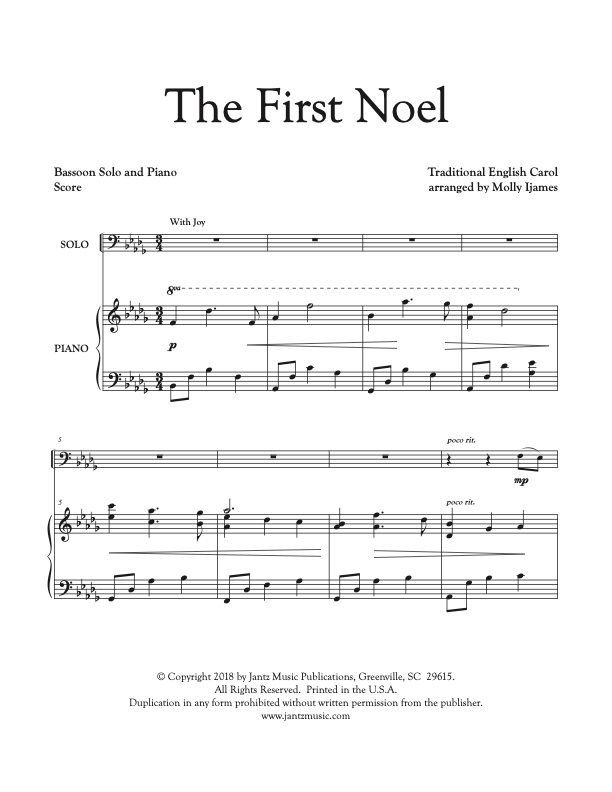 The First Noel - Bassoon Solo