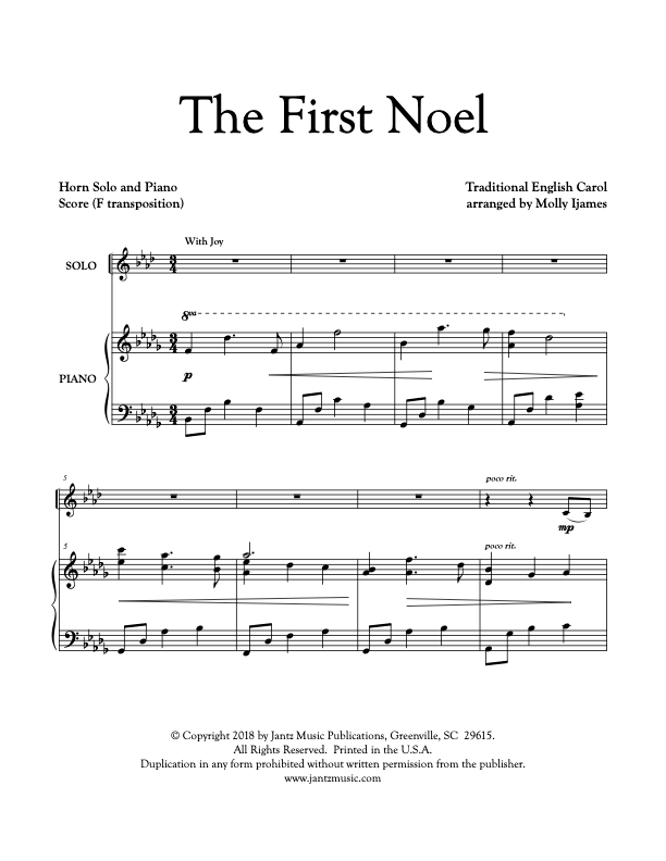The First Noel - Horn Solo