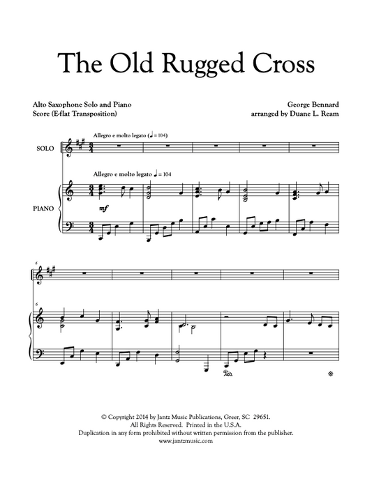 The Old Rugged Cross - Alto Saxophone Solo