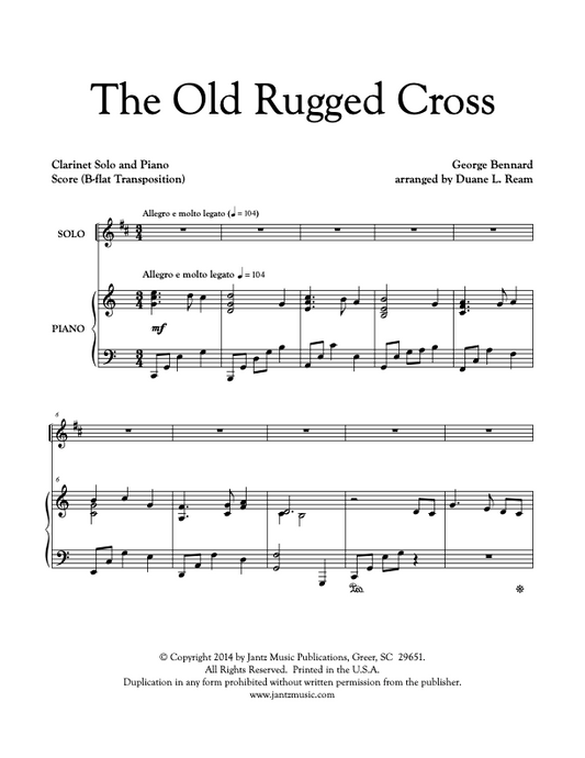 The Old Rugged Cross - Clarinet Solo