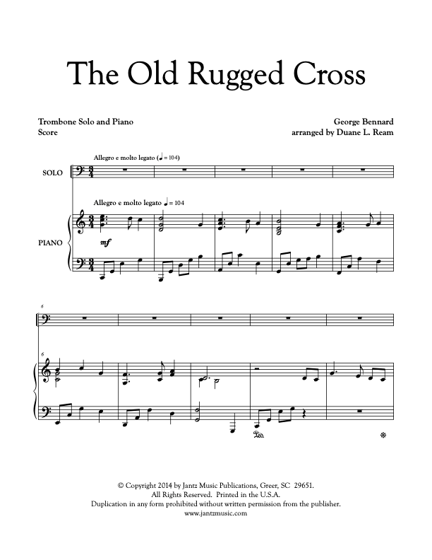 The Old Rugged Cross - Trombone Solo – Jantz Music Publications