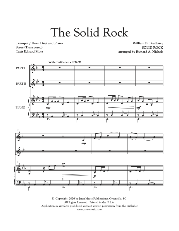 The Solid Rock - Trumpet/Horn Duet