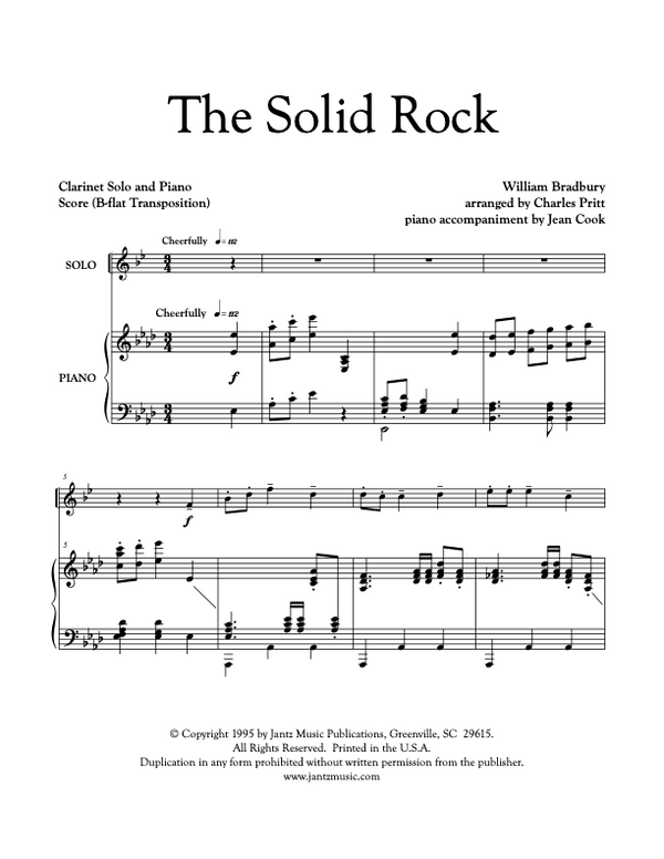 The Solid Rock - Clarinet Solo – Jantz Music Publications