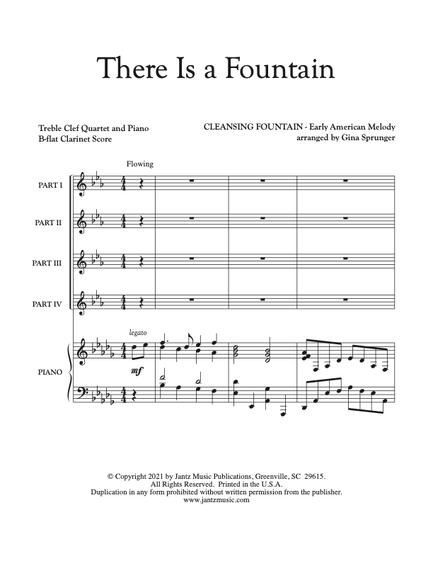 There Is a Fountain - Clarinet Quartet