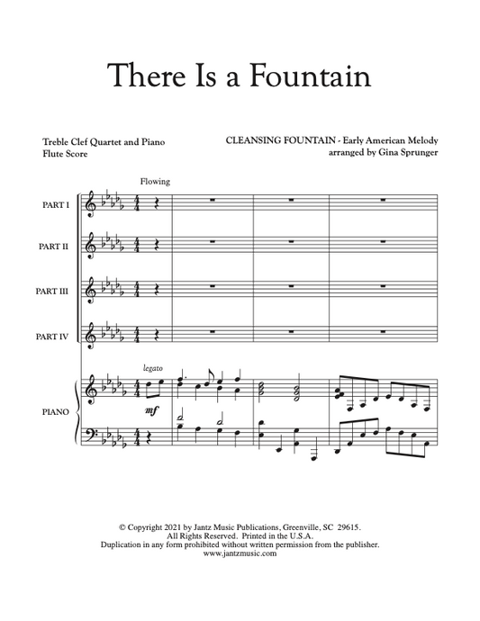 There Is a Fountain - Flute Quartet