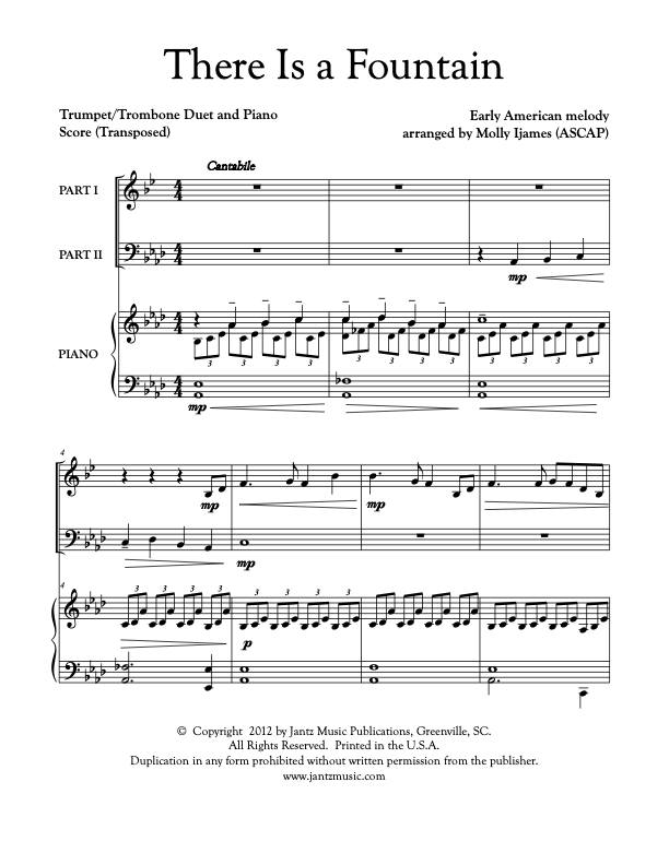 There Is a Fountain - Trumpet/Trombone Duet – Jantz Music Publications