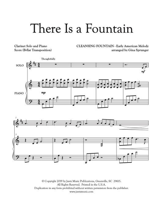 There Is a Fountain - Clarinet Solo