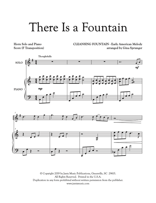 There Is a Fountain - Horn Solo