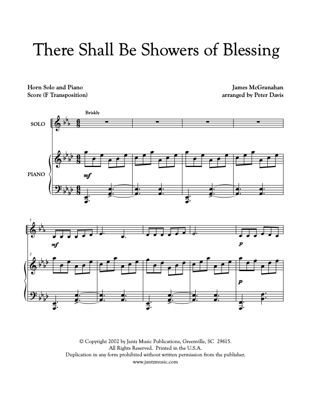 There Shall Be Showers of Blessings - Horn Solo