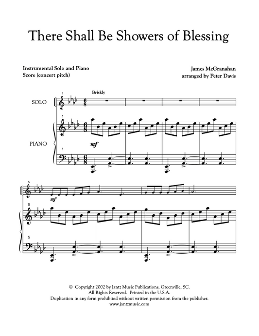 There Shall Be Showers of Blessings - Combined Set of All Solo Instrument Options