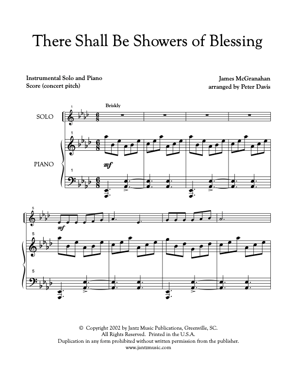 There Shall Be Showers of Blessings - Combined Set of All Solo Instrument Options