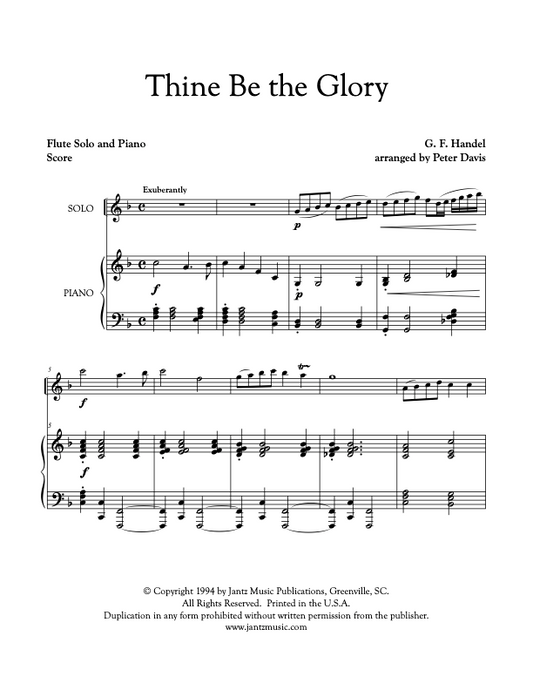 Thine Be the Glory - Flute Solo