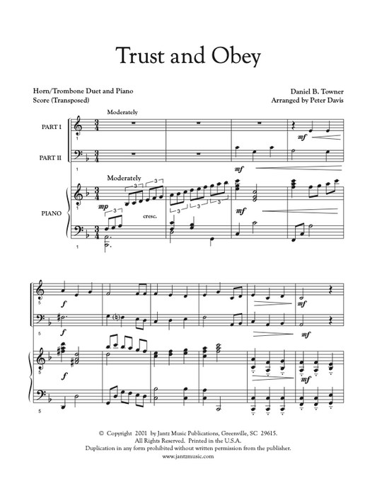 Trust and Obey - Horn/Trombone Duet