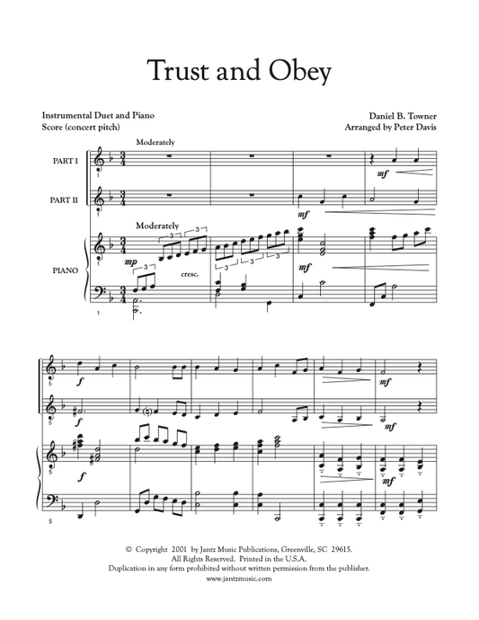 Combined Set of All Duet Instrument Options – Jantz Music Publications