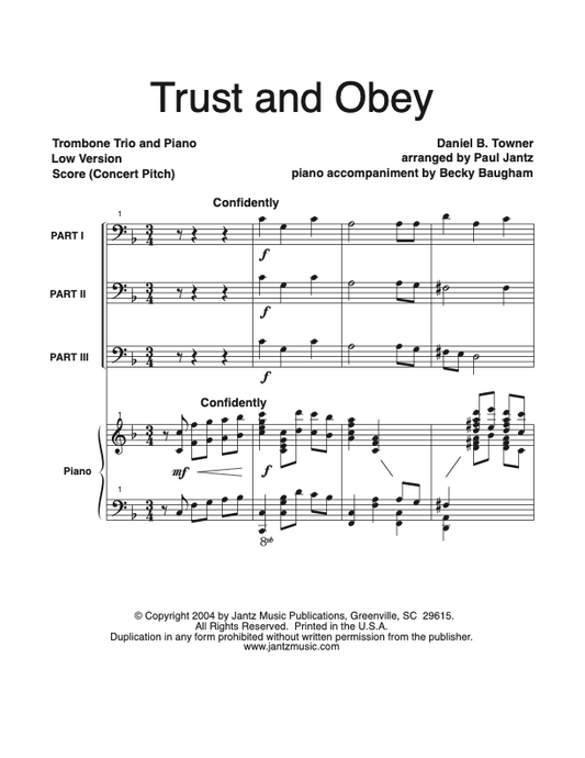 Trust and Obey - Trombone Trio