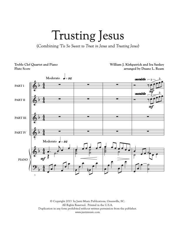 Trusting Jesus - Flute Quartet