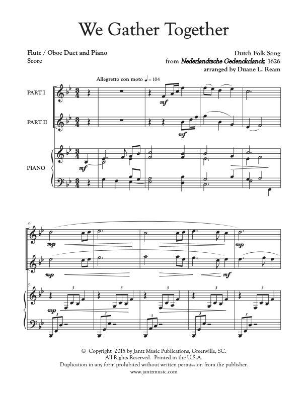 We Gather Together - Flute/Oboe Duet