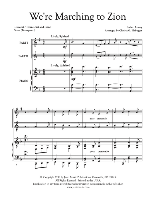 We're Marching to Zion - Trumpet/Horn Duet