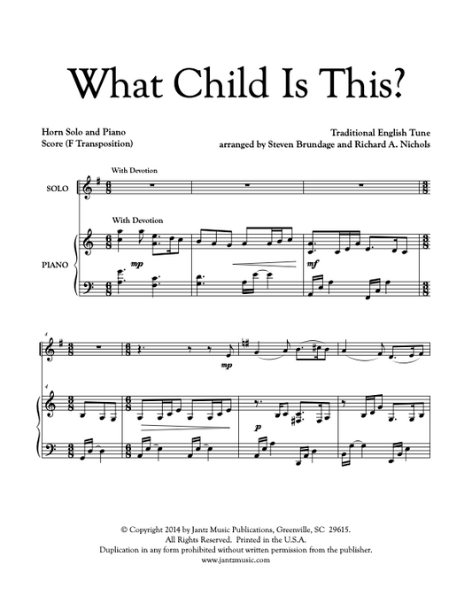 What Child Is This? - Horn Solo