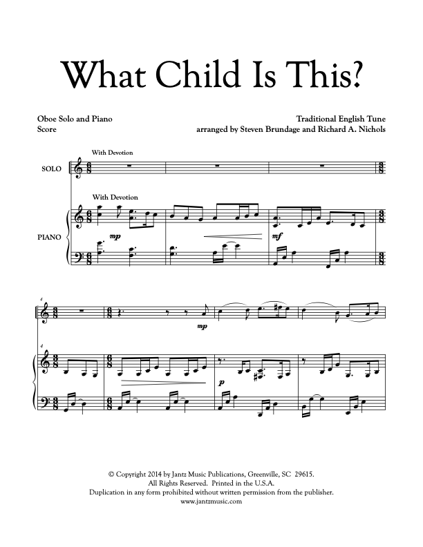What Child Is This? - Oboe Solo