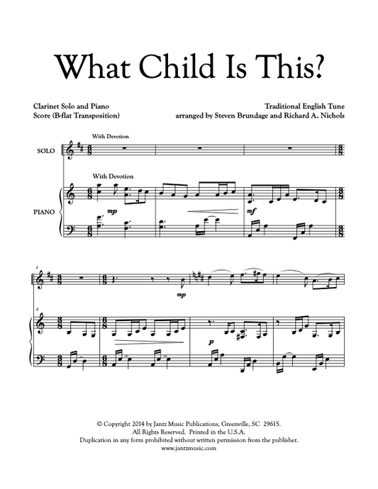 What Child Is This? - Clarinet Solo